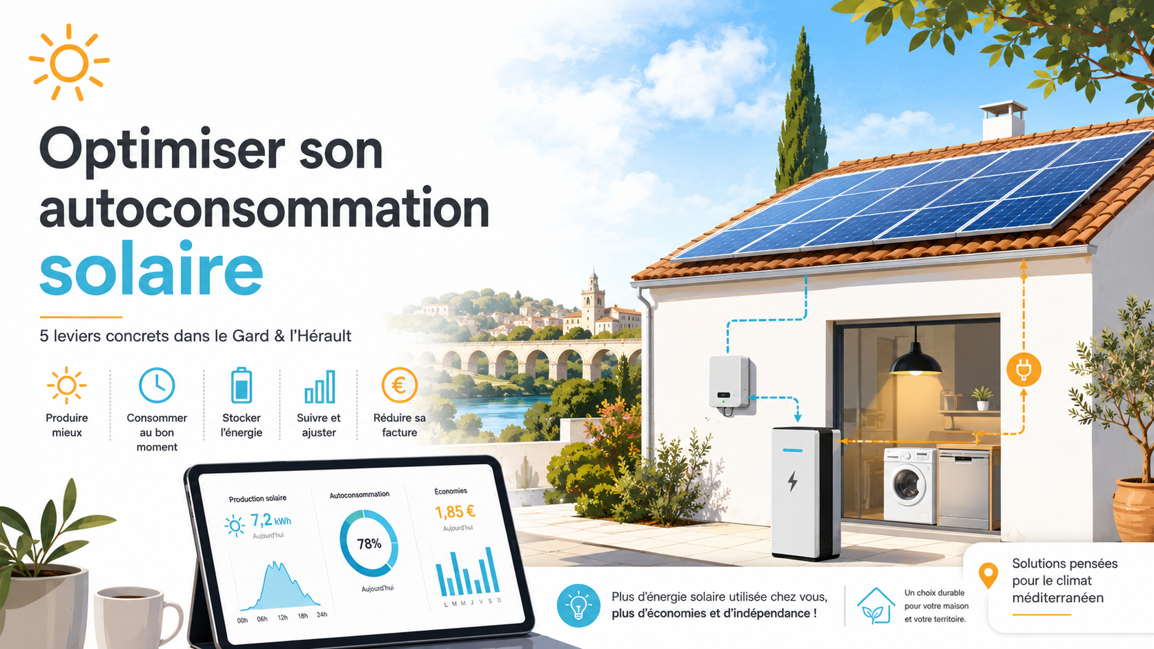 Comment optimiser son autoconsommation solaire dans le Gard et l'Hérault ?